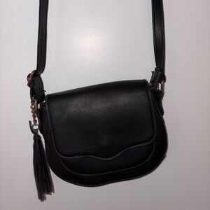 Black Leather Crossbody Bag